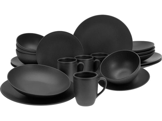 creaTable | Soft Touch Black Kombiservice | 20-tlg. Steinzeug