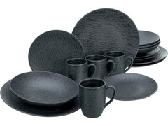 creaTable | Schiefer Black Kombiservice | 16-tlg. Steinzeug