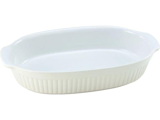 creaTable | Pastell Kitchen Creme Auflauffor | m, oval, 33,5 cm, Steinzeug