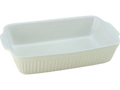 creaTable | Pastell Kitchen Creme Auflauffor | m, rechteckig, 34 cm, Steinzeug