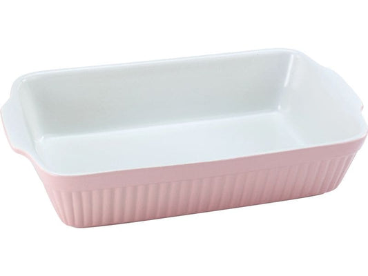 creaTable | Pastell Kitchen Rosé Auflaufform | rechteckig, 34 cm, Steinzeug