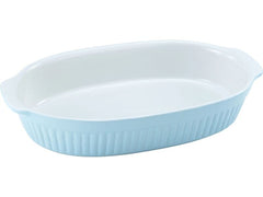 creaTable | Pastell Kitchen Bleu Auflaufform | oval, 33,5 cm, Steinzeug