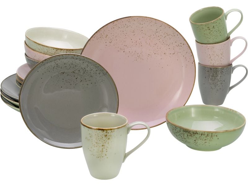 creaTable | Nature Collection Vintage Garden | Kombiservice 16-tlg. Steinzeug