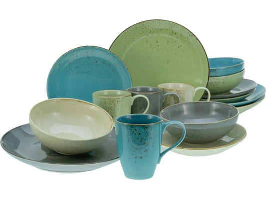 creaTable | Nature Collection Bunt Kombiset | 16-tlg. Steinzeug