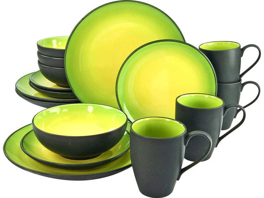 creaTable | Hot Green Kombiservice | 16-tlg. Steinzeug