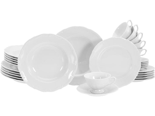 creaTable | Maria Theresia Weiss Kombiset | 30-tlg. Porzellan