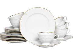 creaTable | Maria Theresia Gold Kaffeeset | 18-tlg. Porzellan