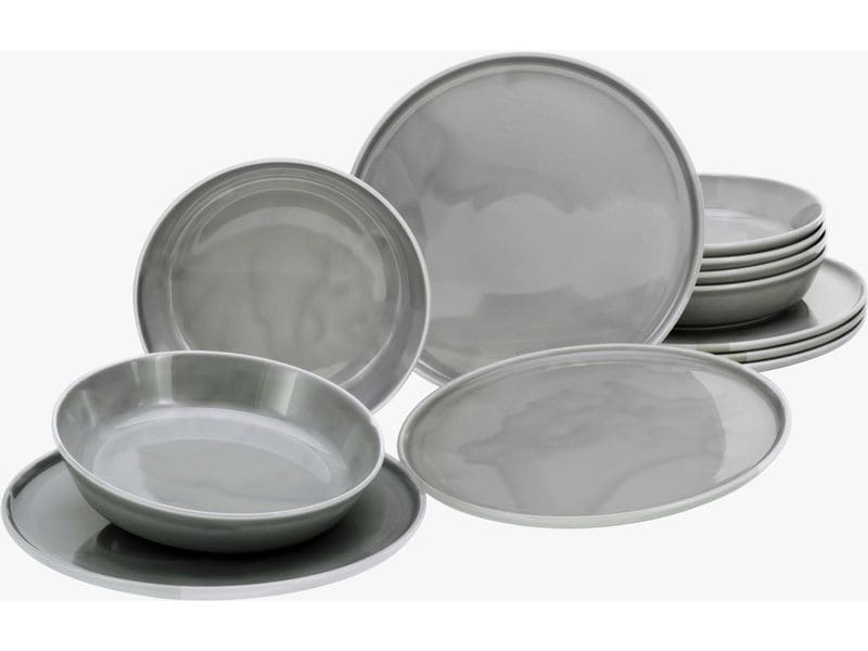 creaTable | Chef Collection Grau Tafelset | 12-tlg. Porzellan