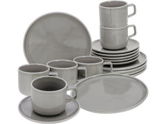 creaTable | Chef Collection Grau Kaffeeset | 18-tlg. Porzellan