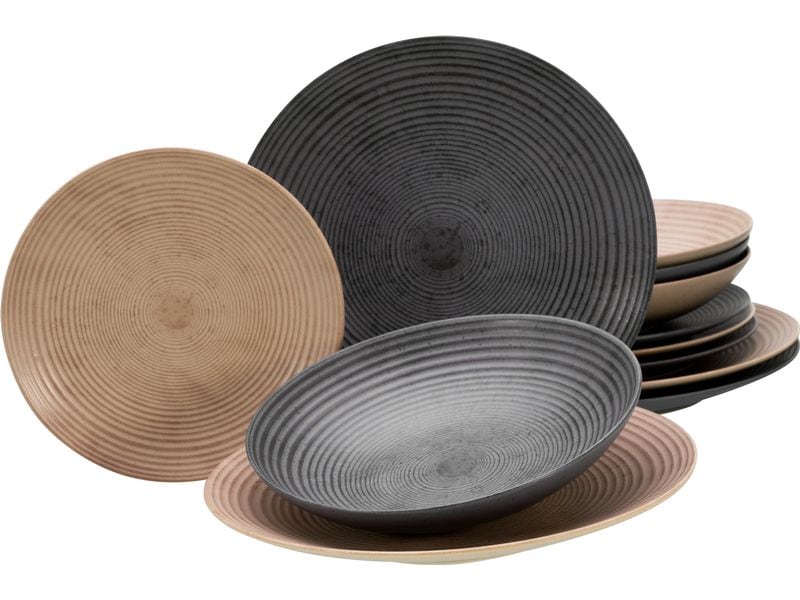 creaTable | Catania Mix Tellerset | 12-tlg. Steinzeug