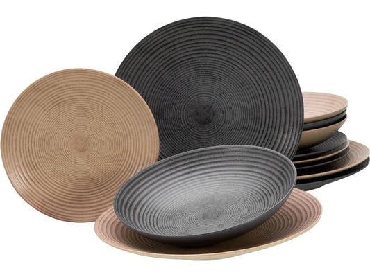 creaTable | Catania Mix Tellerset | 12-tlg. Steinzeug
