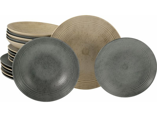 creaTable | Catania Mix Tellerset | 18-tlg. Steinzeug