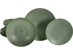 creaTable | Catania Eukalyptus Tellerset | 12-tlg. Steinzeug