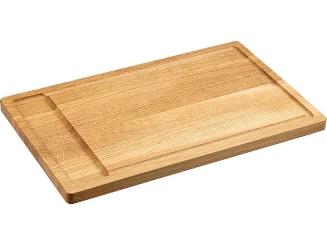 Kesper | Schneidebrett Eiche mit Vertiefung | Grösse: 45 x 28 x 2 cm