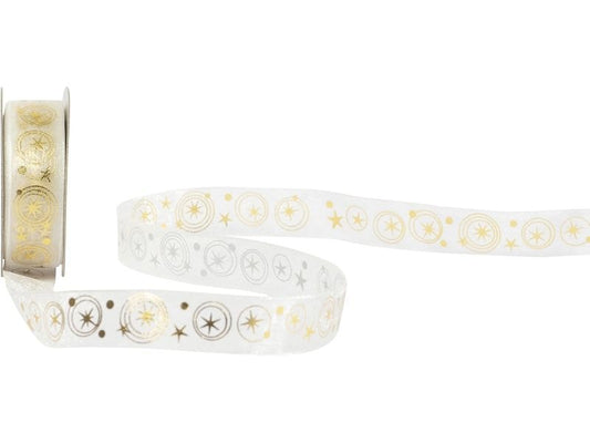 Spyk | Geschenkband Enif | crème-gold, B: 15 mm, L: 4 m