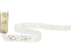 Spyk | Geschenkband Enif | crème-gold, B: 15 mm, L: 4 m