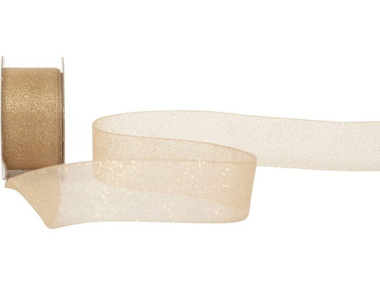 Spyk | Geschenkband Glam | schlamm-gold, B: 25 mm, L: 3 m