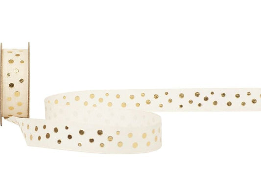 Spyk | Geschenkband Golda | crème-gold, B: 16 mm, L: 3 m