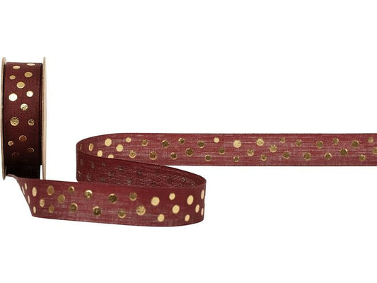 Spyk | Geschenkband Golda | bordeaux-gold, B: 16 mm, L: 3 m