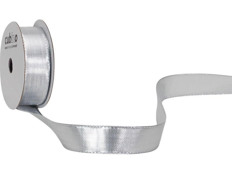 Spyk | Geschenkband Monte Carlo | silber, B: 15 mm, L: 5 m