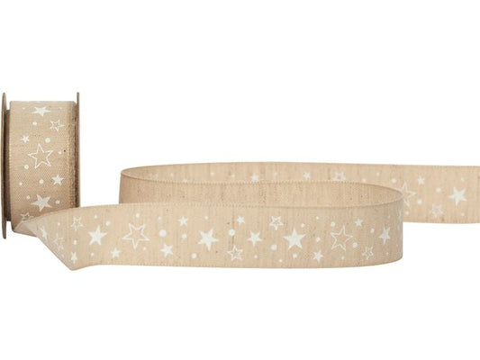 Spyk | Geschenkband Nunki | natur, B: 22 mm, L: 2.5 m