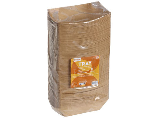 belesse | Schale Boot Kraft/PE 500ml | 250 Stk, braun, 128x75x42mm