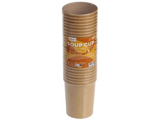 belesse | Suppenbecher Kraft/PE 900ml | 25 Stk, braun, Ø115x137mm