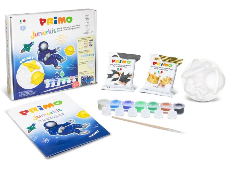 Primo | Juniorkit Galaxy Set | Modelliermasse, Farbe, Pinsel, Form