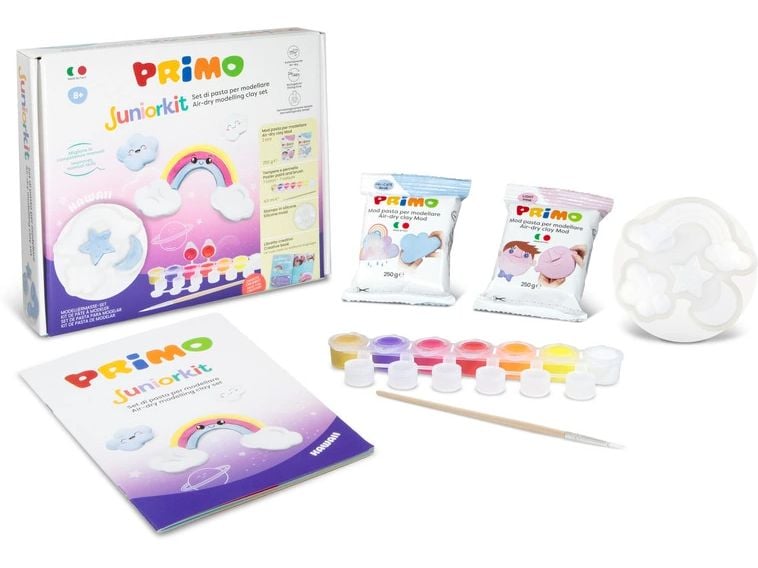 Primo | Juniorkit Kawaii Set | Modelliermasse, Farbe, Pinsel, Form
