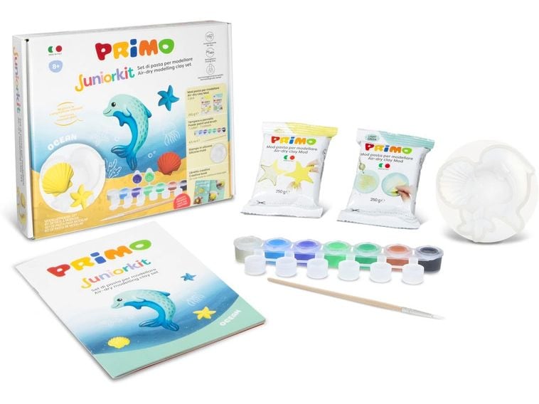 Primo | Juniorkit Ocean Set | Modelliermasse, Farbe, Pinsel, Form
