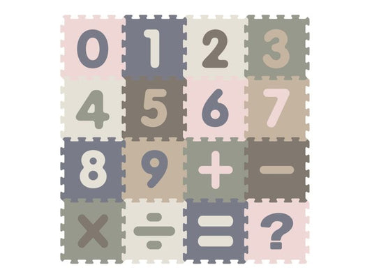Tadu | KOOR Puzzlematte 120x120x1 cm Nummern | dunkel, 30x30cm EVA