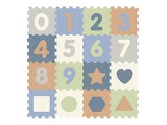 Tadu | KOOR Puzzlematte 120x120x1 cm Nummern | hell, 30x30cm EVA