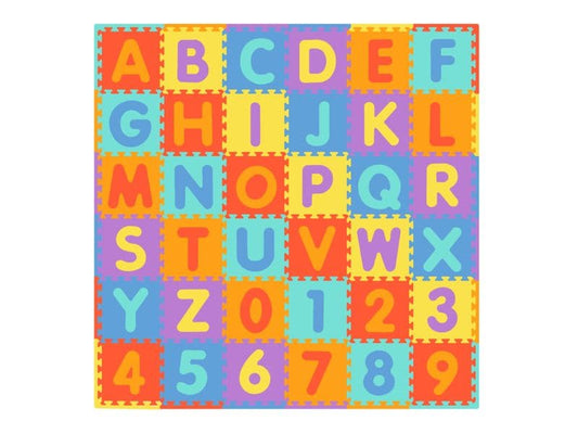 Tadu | KOOR Puzzlematte 180x180x1 cm Alphabet/Nr | farbig, 30x30cm EVA