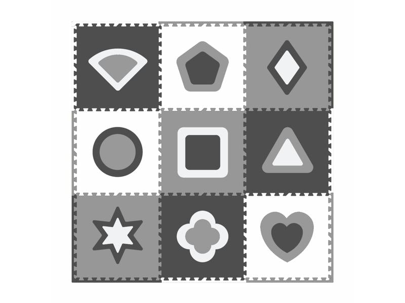 Tadu | KOOR Puzzlematte 61.5x61.5x1.2 cm Formen | grau, EVA