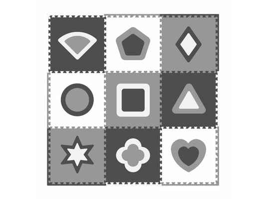 Tadu | KOOR Puzzlematte 61.5x61.5x1.2 cm Formen | grau, EVA