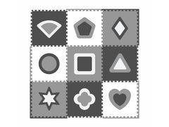 Tadu | KOOR Puzzlematte 61.5x61.5x1.2 cm Formen | grau, EVA