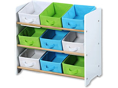 Kesper | Kinderregal mit 9 Stoffboxen | B 65 x H 60 x T 30 cm, Mehrfarbig