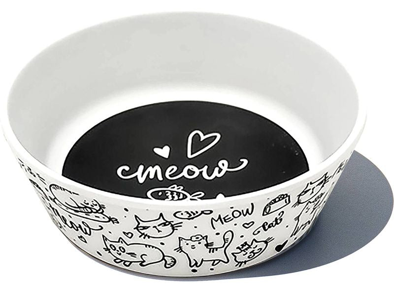 Tarhong | Black & White Meow | Melamin Ø 12 x 4 cm 355 ml
