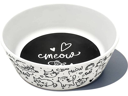Tarhong | Black & White Meow | Melamin Ø 12 x 4 cm 355 ml