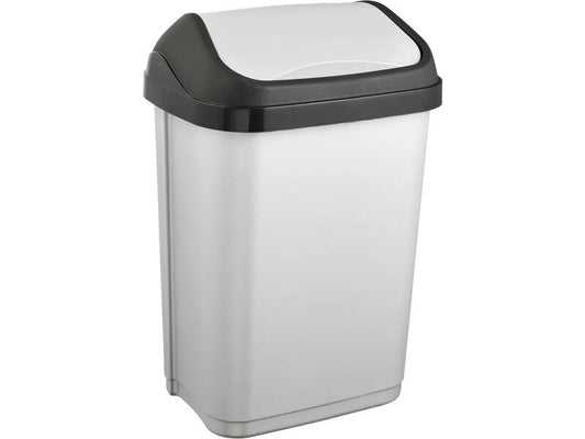 keeeper | Abfallbehälter Schwingdeckel 10 l | light silver, swantje
