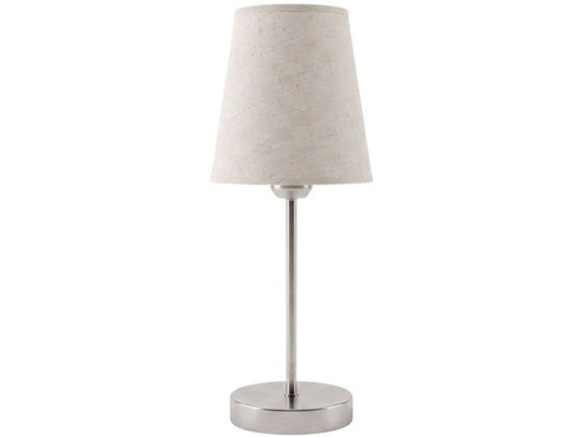 COCON | Nachttischlampe, rund, nickel/linen | 3-fach dimmbar, ohne E27, max 20W