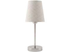 COCON | Nachttischlampe, rund, nickel/linen | 3-fach dimmbar, ohne E27, max 20W