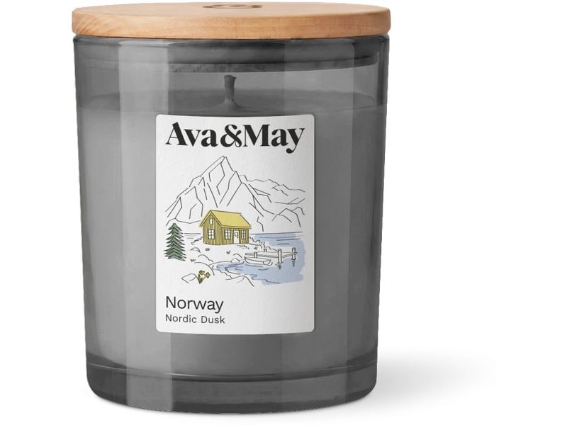AVA & MAY | Duftkerze Norwegen, 220 gr | Brenndauer 56h, 100% pflanzlicher Wachs