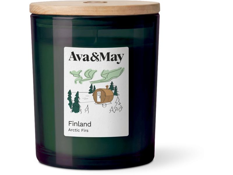 AVA & MAY | Duftkerze Finnland, 220 gr | Brenndauer 56h, 100% pflanzlicher Wachs