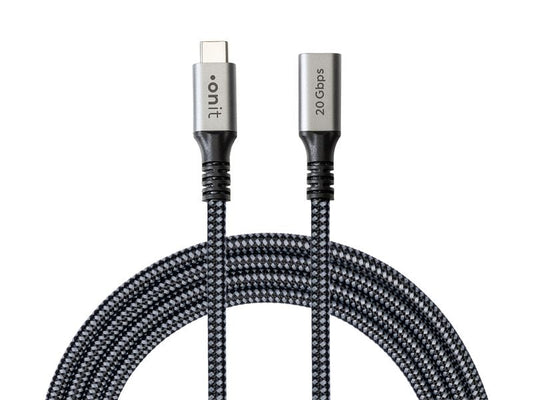 onit | USB-Extension-Kabel 1.5m | USB3.2 / 240W / 20G /4K@60Hz / schwarz grau