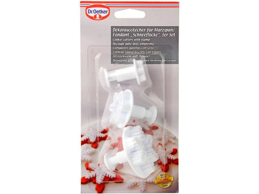 Dr.Oetker | Dr. Oetker Dekoaustecher White Christmas | Marzipan/Fondant Schneeflocke, 3-teilig