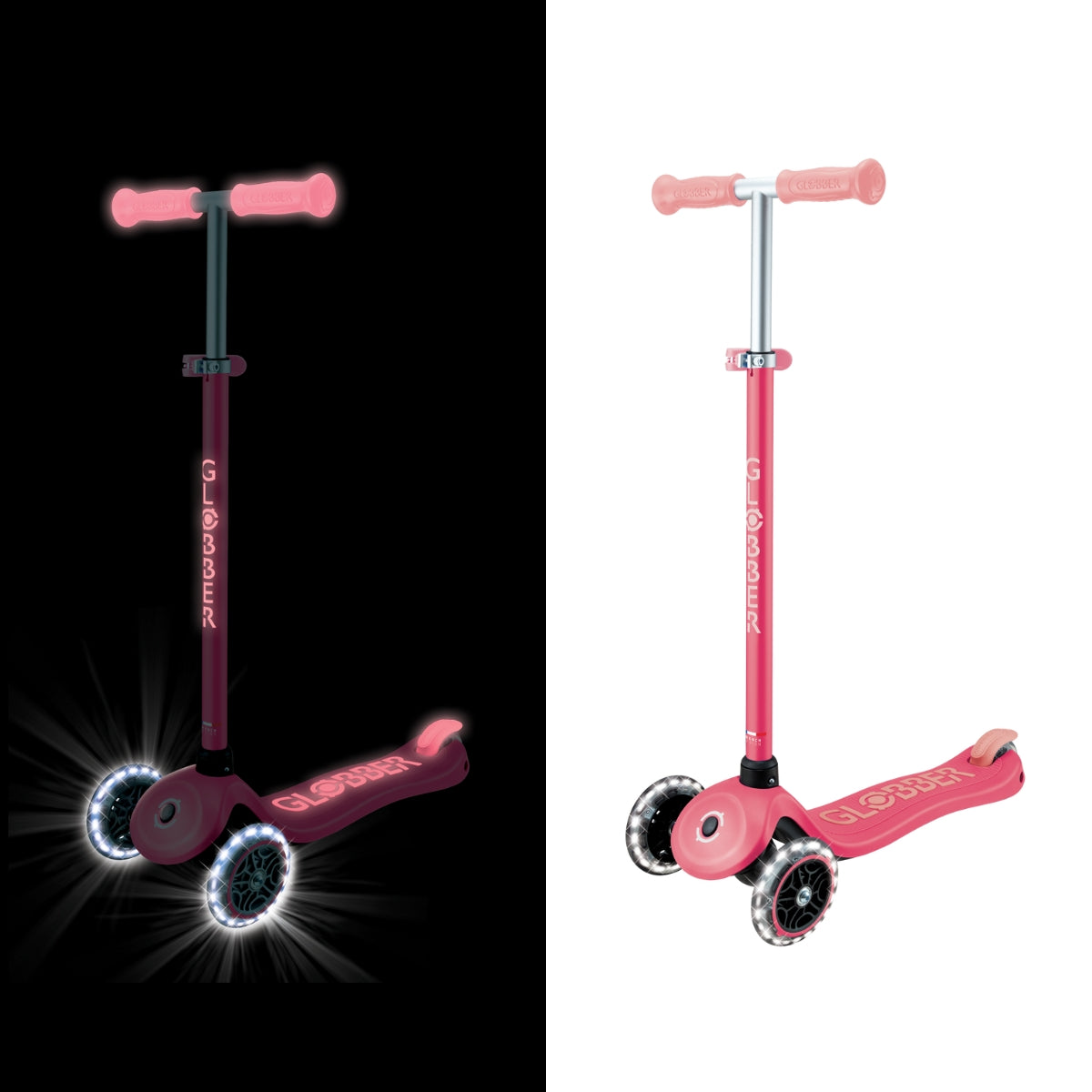 Globber | Primo Plus Glow Lights | Coral pink