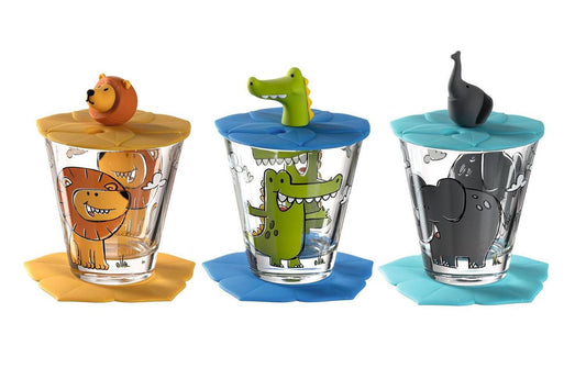 LEONARDO | Kindertrinkglas Bambini 9-teilig | 9-teilig, D: 6cm, Glas/Silikon