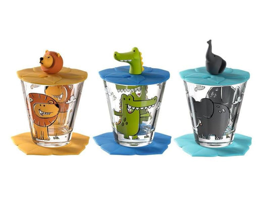 LEONARDO | Kindertrinkglas Bambini 9-teilig | 9-teilig, D: 6cm, Glas/Silikon
