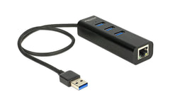 Delock USB 3.0 Hub + 1 LAN 10/100/1000 Mbps